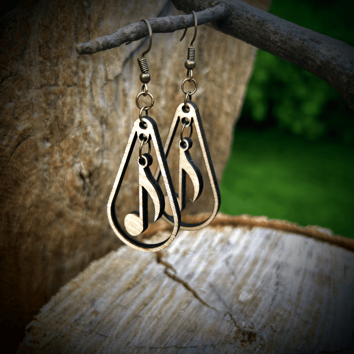 Musical Notes Teardrop Dangle Earrings