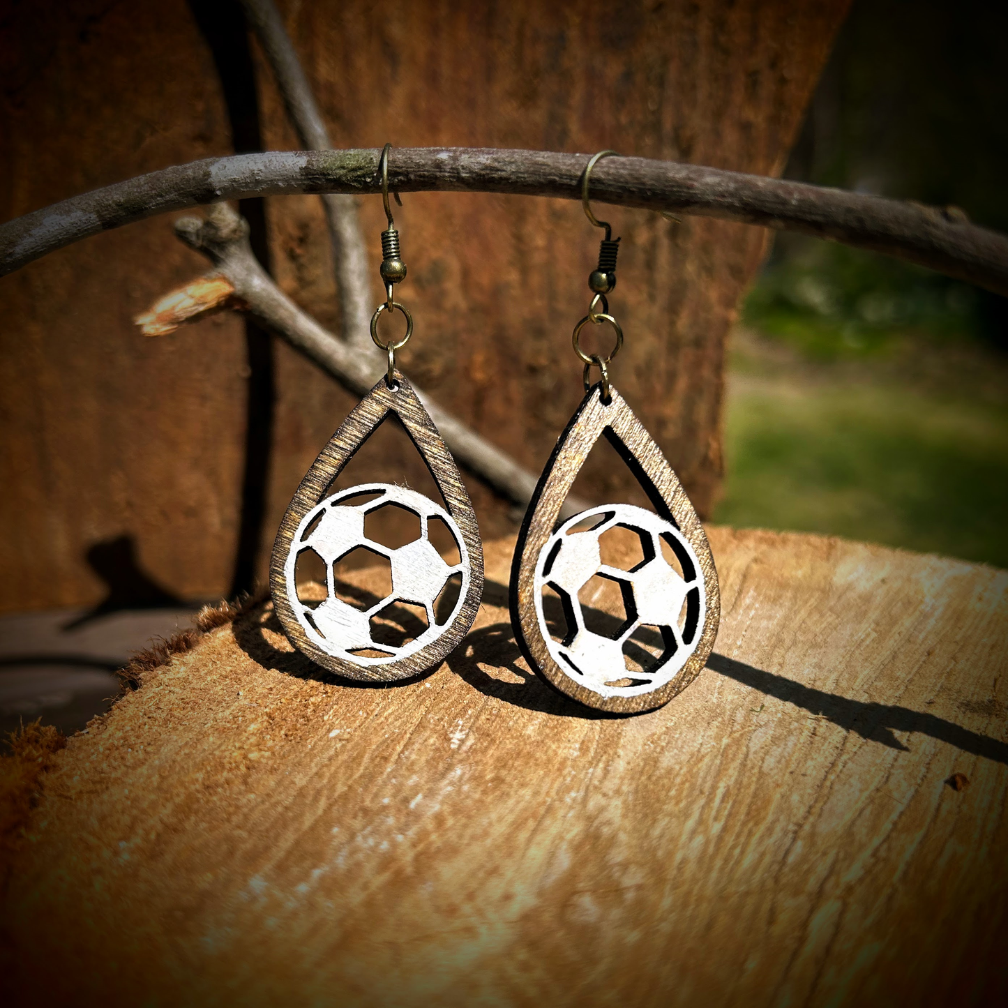 Teardrop Soccer Ball Earrings